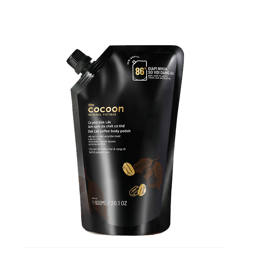 Big size Cà phê Đắk Lắk làm sạch da chết cơ thể 600ml thuần chay Big size Cà phê Đắk Lắk làm sạch da chết cơ thể 600ml thuần chay