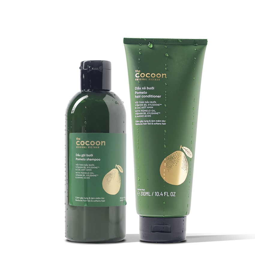 Bộ dầu gội bưởi Pomelo Cocoon 310ml + Dầu xả bưởi Pomelo Cocoon 310ml thuần chay Bộ dầu gội bưởi Pomelo Cocoon 310ml + Dầu xả bưởi Pomelo Cocoon 310ml thuần chay