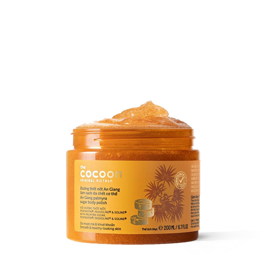 Đường thốt nốt An Giang làm sạch da chết cơ thể cocoon 200ml Thuần Chay Đường thốt nốt An Giang làm sạch da chết cơ thể cocoon 200ml Thuần Chay