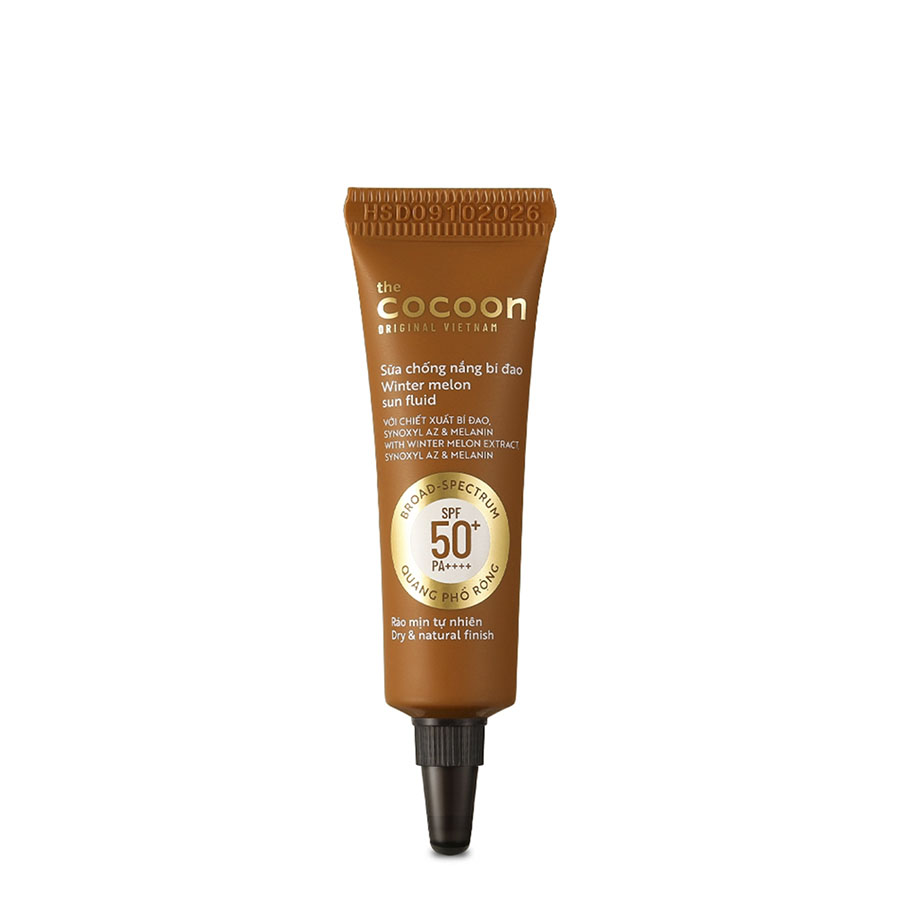 TRIAL SIZE - Sữa kem chống nắng bí đao - Ráo mịn tự nhiên SPF 50+, UVA-PF 62.6 Cocoon 5ml thuần chay TRIAL SIZE - Sữa kem chống nắng bí đao - Ráo mịn tự nhiên SPF 50+, UVA-PF 62.6 Cocoon 5ml thuần chay